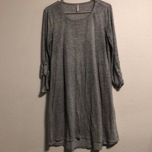 Gray Flowy Short Dress